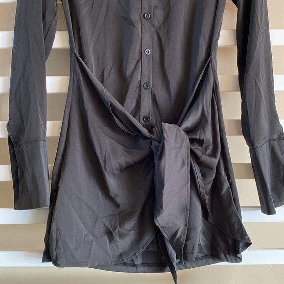 NWOT Princess Polly Bodeni Long Sleeve Button Down Black Mini Dress Size 2 - Picture 7 of 15